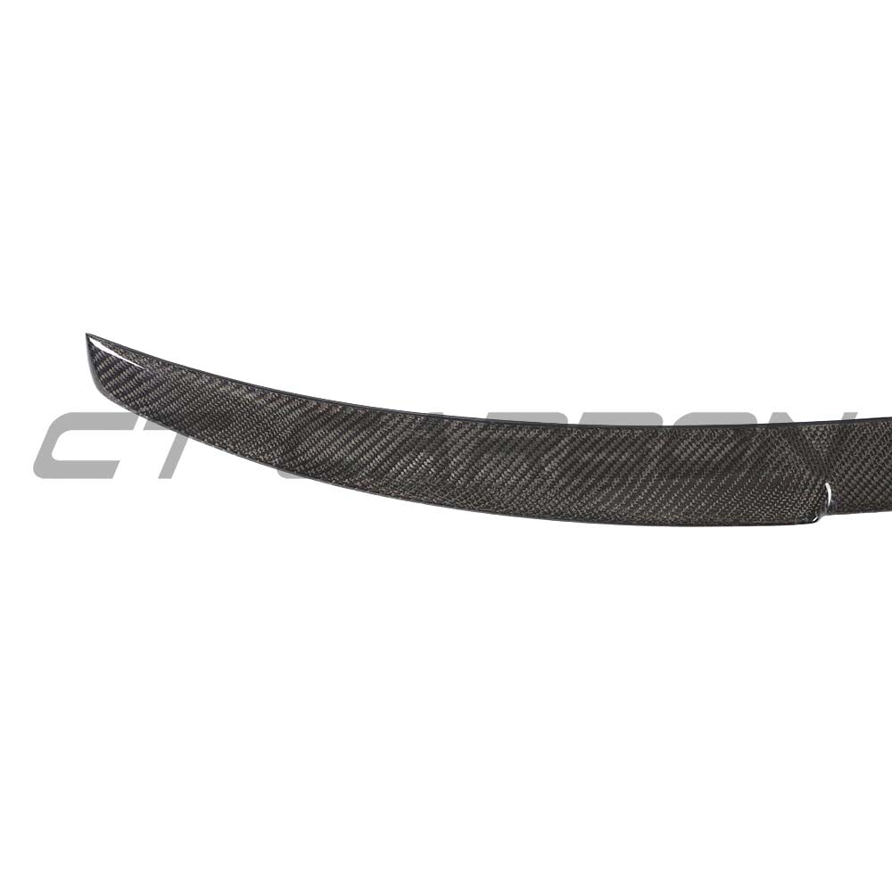 Carbon fiber spoiler for Audi A3 S3 RS3 8V saloon by CT Carbon, featuring a sleek V-style aerodynamic design.