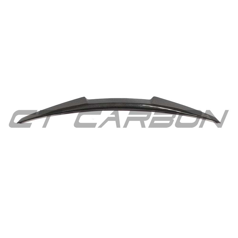 BMW F36 4 Series Gran Coupe carbon fibre spoiler by CT Carbon, M4-style, shown mounted on the vehicle.