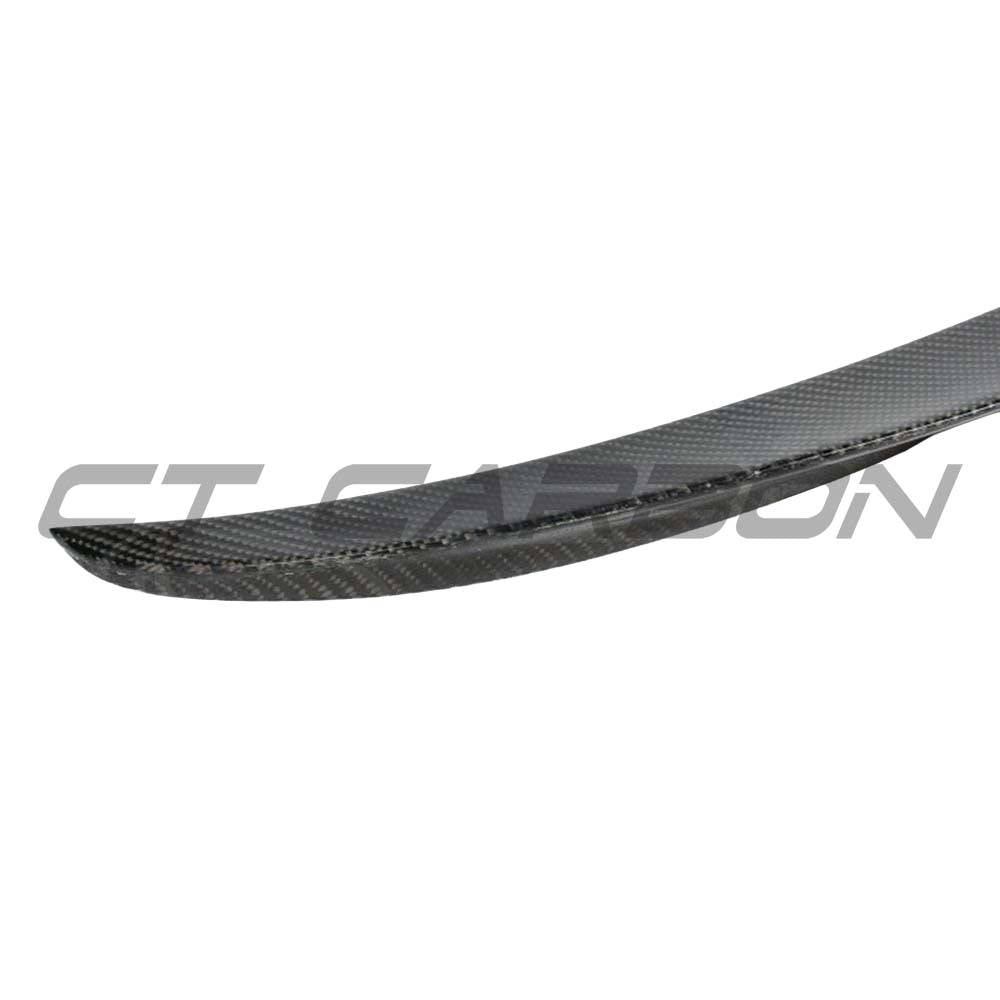 BMW M3 F80 and F30 carbon fibre spoiler by CT Carbon, rear boot spoiler with sleek MP style design for improved aerodynamics.