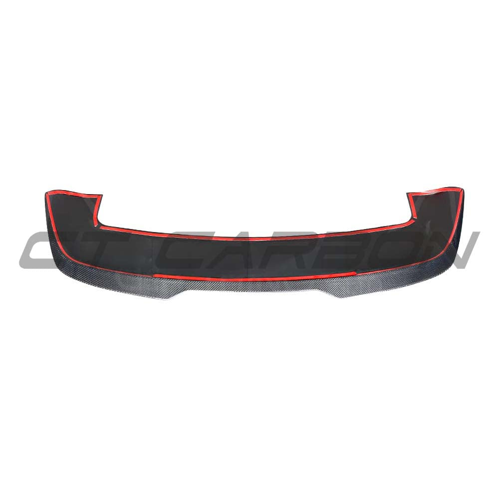BMW X5 G05 carbon fibre spoiler by CT Carbon, showcasing sleek aerodynamic design on the vehicle's rear.