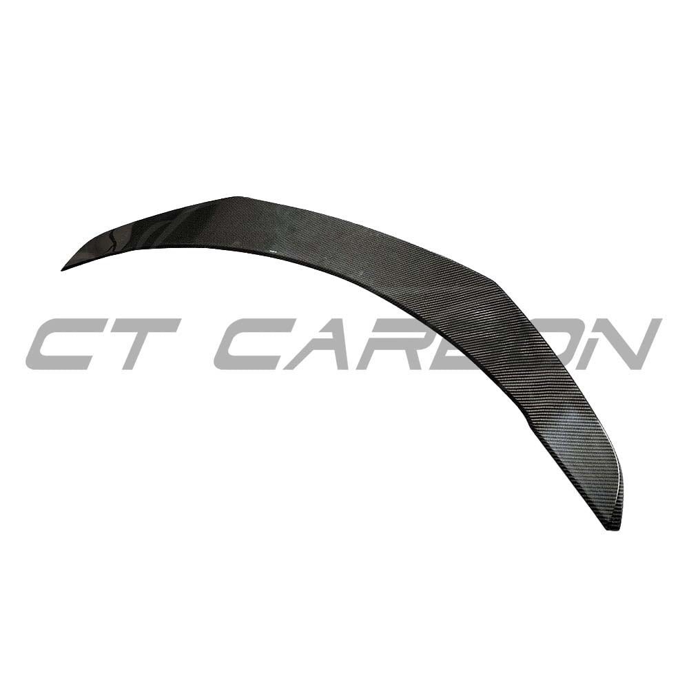 Tesla Model 3 2017-2023 CT Carbon V1 carbon fiber spoiler, sleek aerodynamic car accessory, shown mounted on vehicle.