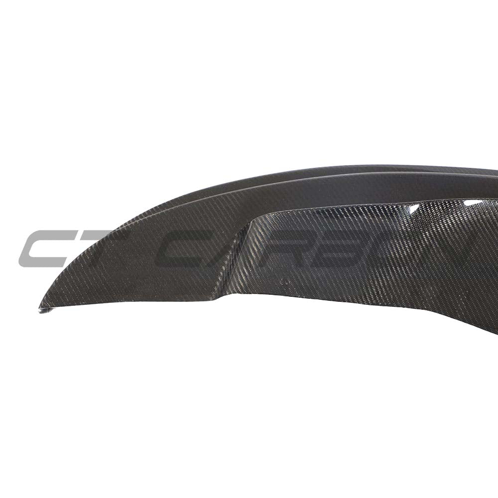 BMW M3 E92/E90 carbon fibre splitter V1 by CT Carbon, showcasing the sleek GTS-style design on the front of the car.