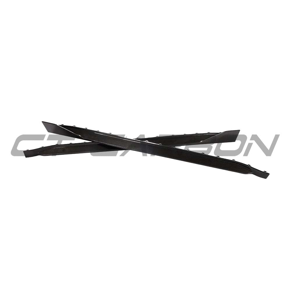 BMW G80 M3 carbon fibre side skirts kit by CT Carbon, showcasing sleek, lightweight carbon fibre side skirts for enhanced vehicle style.