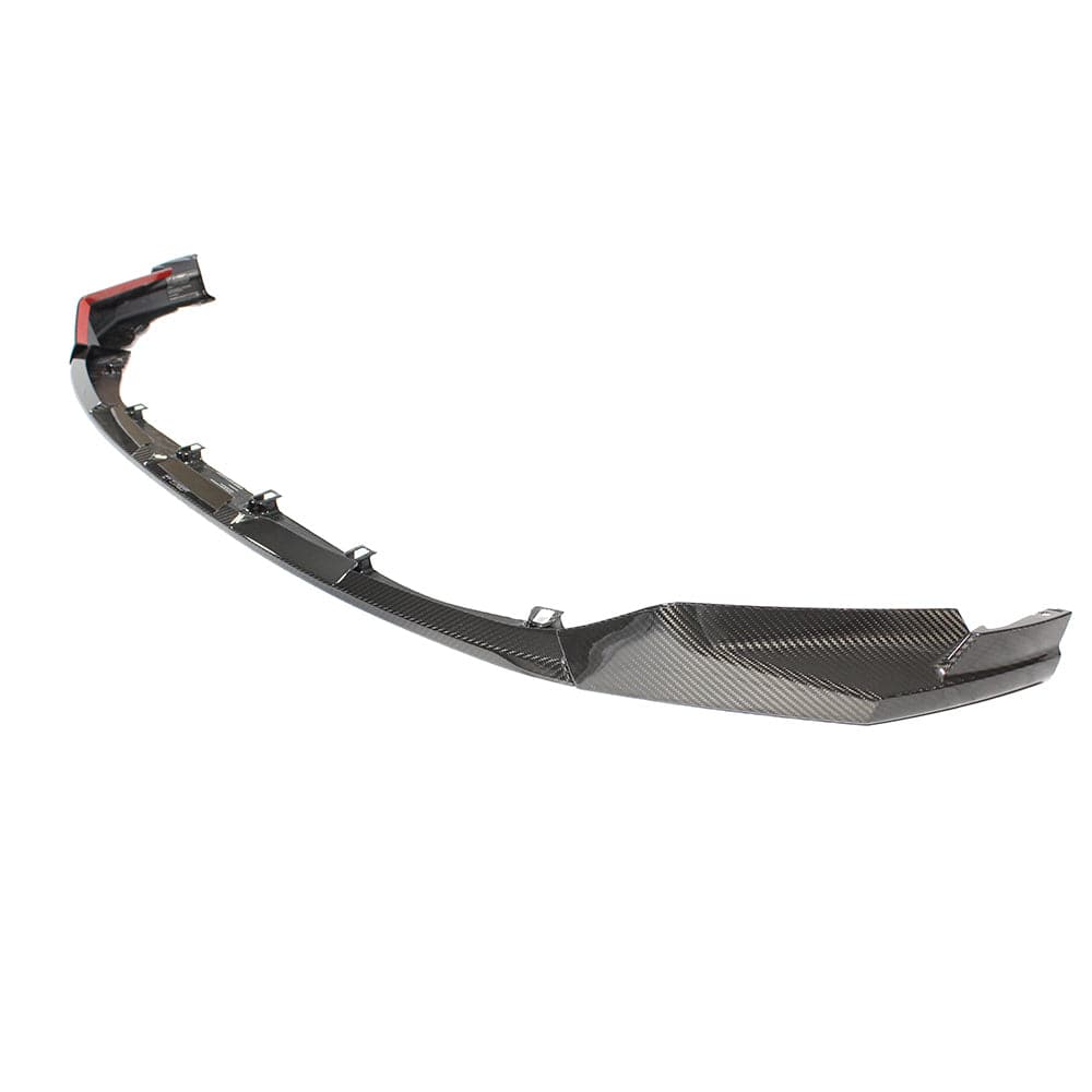 BMW M3 M4 G80 G82 G83 carbon fibre splitter by CT Carbon, showcasing its sleek, lightweight design and aerodynamic features.