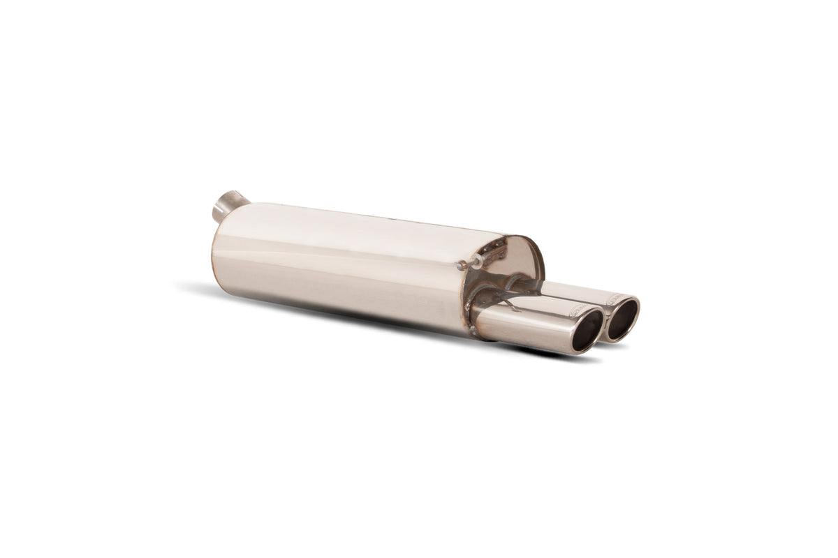 Scorpion Volkswagen Golf Mk4 rear silencer exhaust part, designed for all models except 2.3 V5 and 4WD, in metallic finish