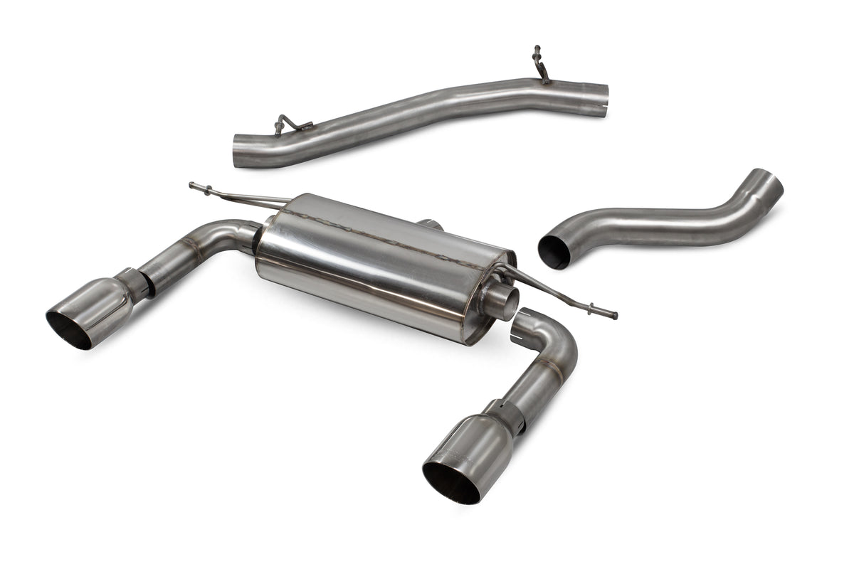 Scorpion Audi TT MK3 2.0 TFSI quattro cat-back exhaust system with non-resonated, non-GPF, no valves, stainless steel construction
