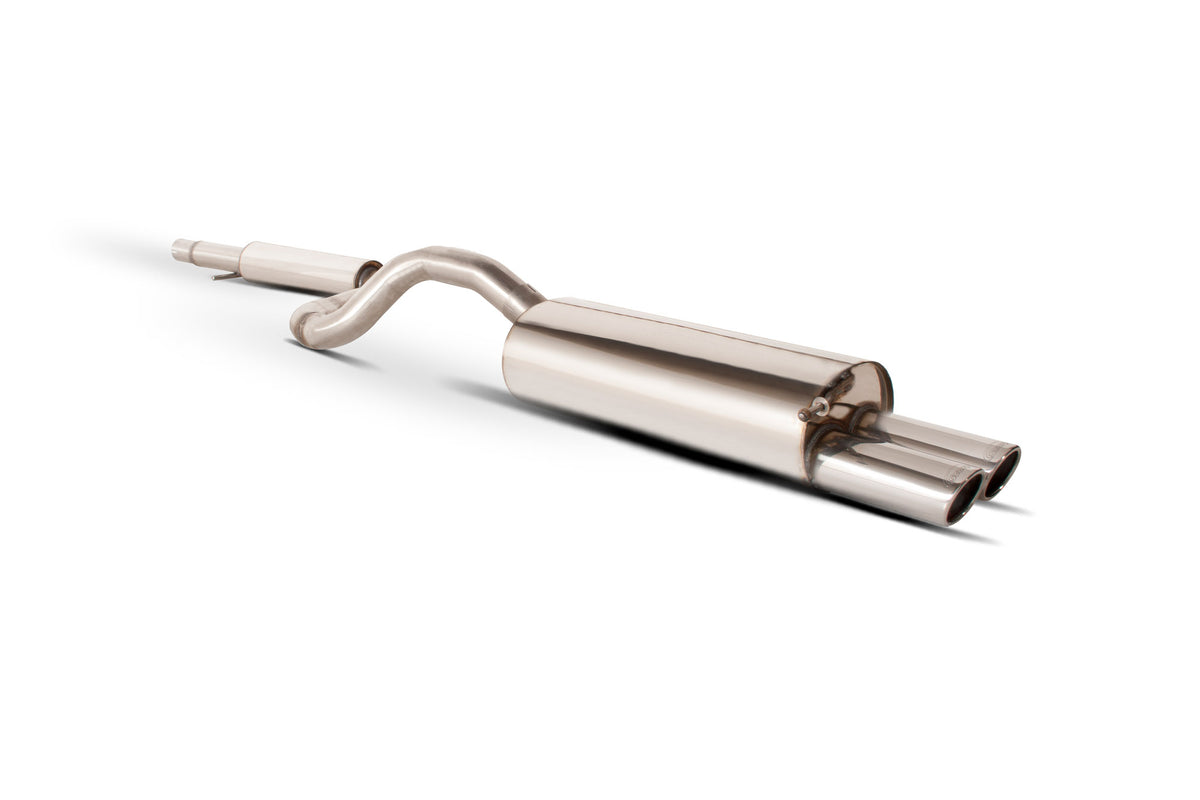 Scorpion Volkswagen Golf Mk4 cat-back exhaust system, resonated, with polished stainless steel pipes and exhaust tips.