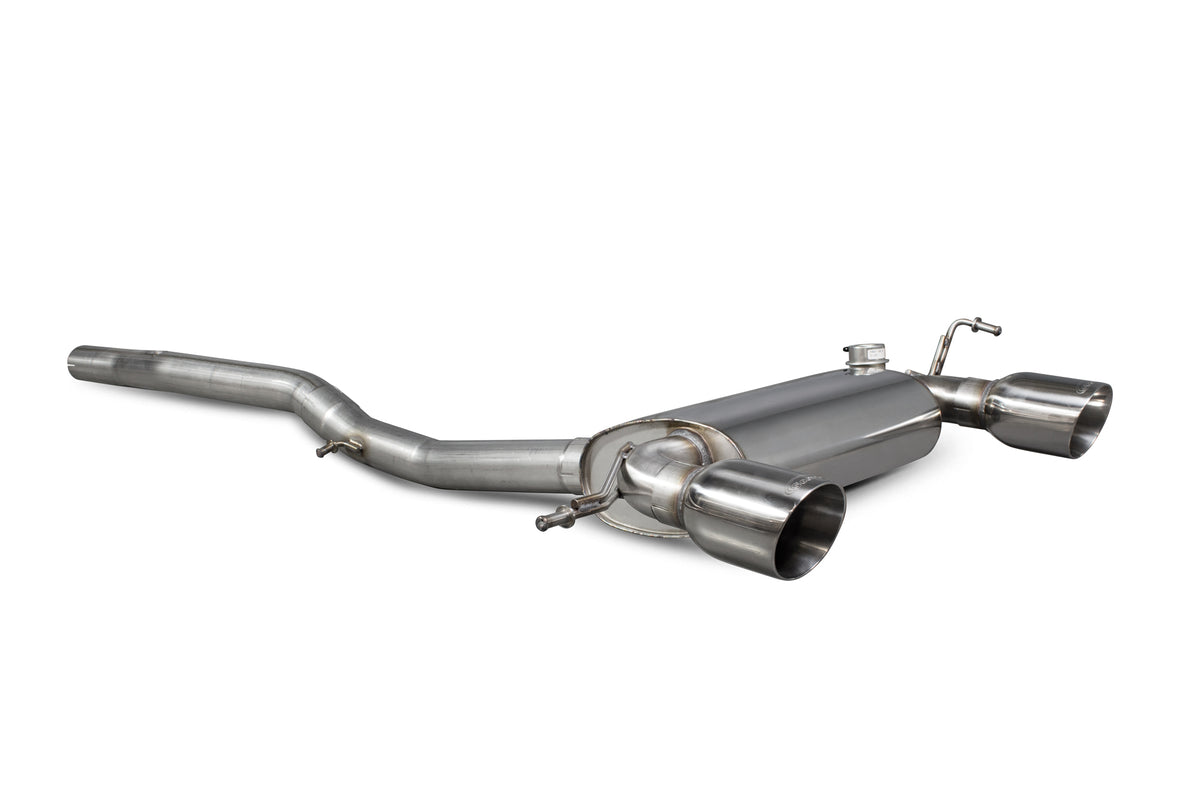 Scorpion Audi TT Mk1 quattro 3.2 V6 Cat-Back Exhaust System with polished stainless steel exhaust tips and piping.