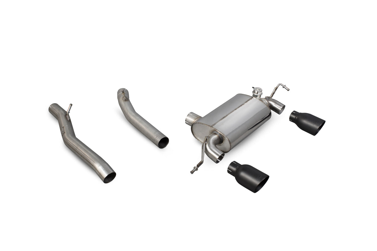Scorpion Audi TT Mk1 Quattro 3.2 V6 non-resonated cat-back exhaust system in stainless steel with dual exhaust tips.