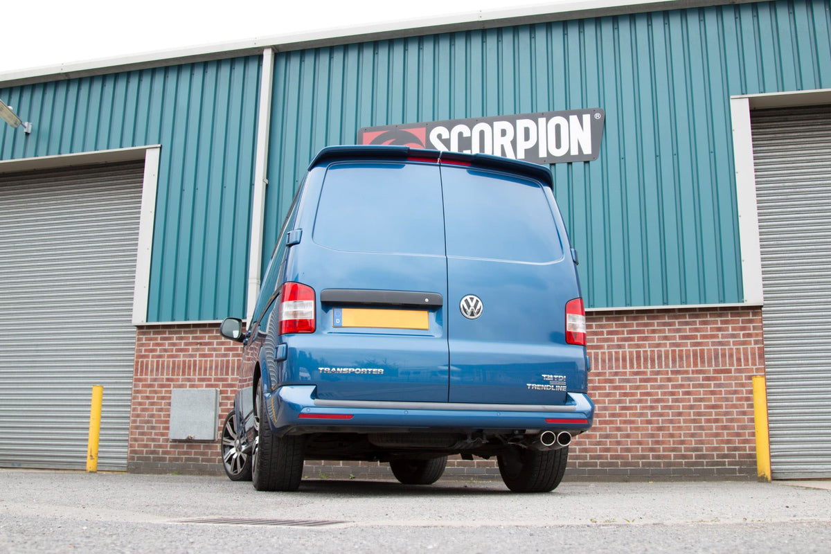 Scorpion Volkswagen Transporter T5 2.5TDi DPF-Back Exhaust System, non-resonated cat/DPF-back for T5 and T6 models, black finish.