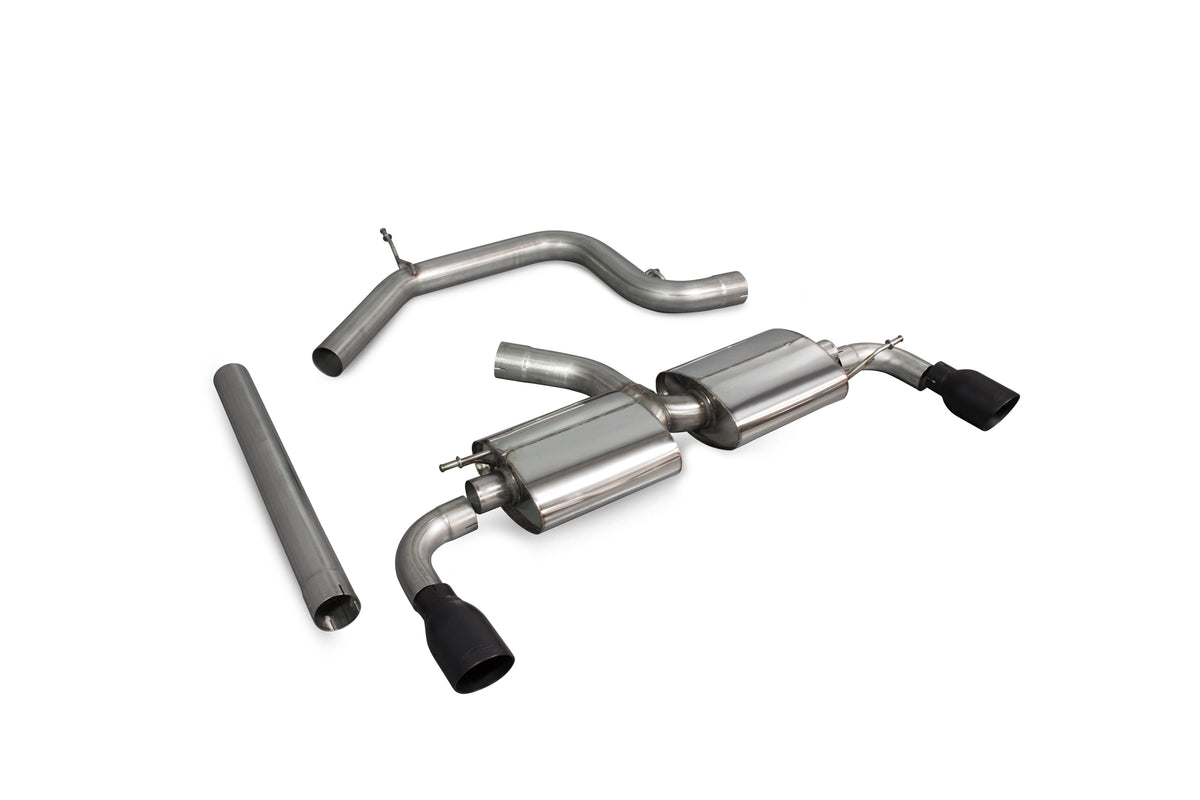 Scorpion Volkswagen Golf Mk6 GTI 2.0 TSI Edition 35 cat-back exhaust system with non-resonated muffler and polished stainless steel tips.