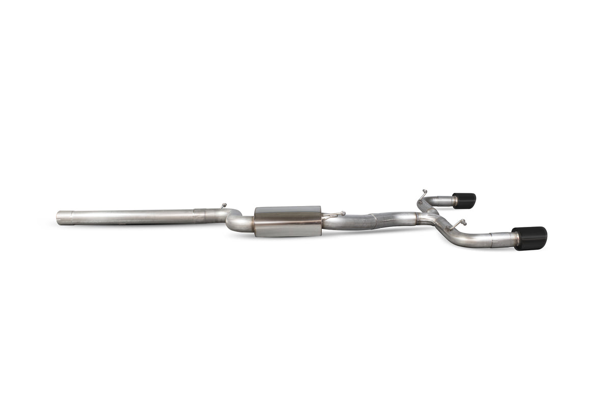 Scorpion GPF-Back Exhaust System for Seat Leon Cupra 2.0 TSI models, featuring non-resonated cat and GPF-back design.