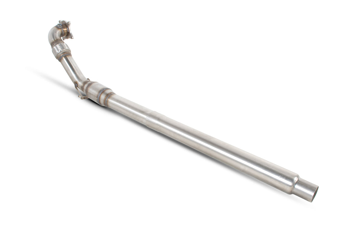 Scorpion Volkswagen Golf Mk6 GTI 2.0 TSI sports cat downpipe with high flow catalyst, stainless steel exhaust component.