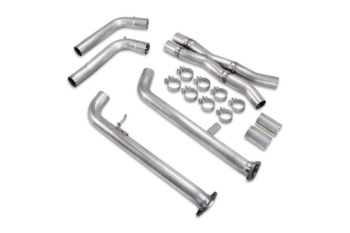 Scorpion BMW M2 G87 GPF Delete Pipe showing the stainless steel exhaust delete pipe with branding details.