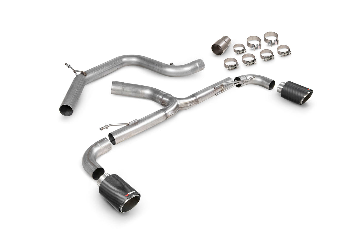 Scorpion Volkswagen Golf Mk6 GTI 2.0 TSI Edition 35 Cat-Back Exhaust System with non-resonated Predator design, stainless steel finish.