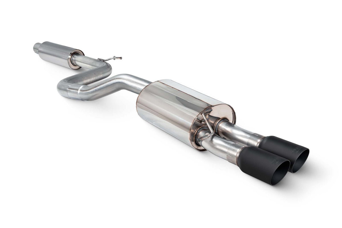 Scorpion Volkswagen Polo GTI AW GPF-Back Exhaust System with resonated design, showing the stainless steel exhaust components.