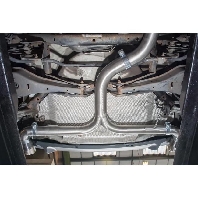 Cobra Sport VW Golf GTD Mk6 2.0 TDI cat back exhaust with Venom Box delete and GTI style design, rear view showing polished tips