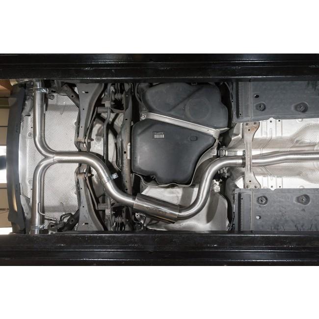 Cobra Sport VW Golf GT MK6 2.0 TDi cat back exhaust with GTI style Venom Box delete, shiny stainless steel finish, visible piping