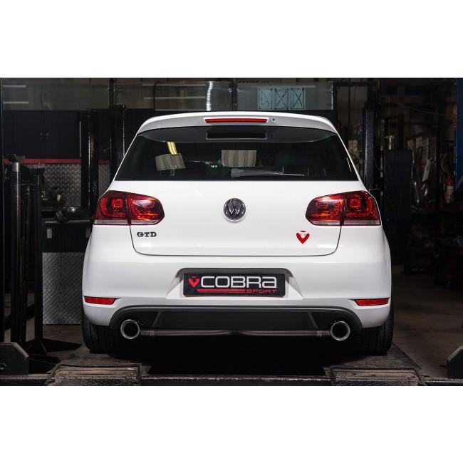 Cobra Sport VW Golf GTD Mk6 2.0 TDI Venom Box Delete GTI Style Cat Back Performance Exhaust in chrome