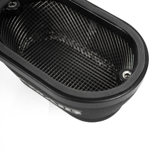 Ramair air filter and heat shield intake kit with red intake hose for VW MK7 Golf GTI, Audi S3, Seat Leon Cupra, and Skoda Octavia RS