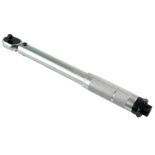 Laser Tools Laser 3451 1/4-inch drive torque wrench with 5-25Nm adjustable torque settings, shown in use.