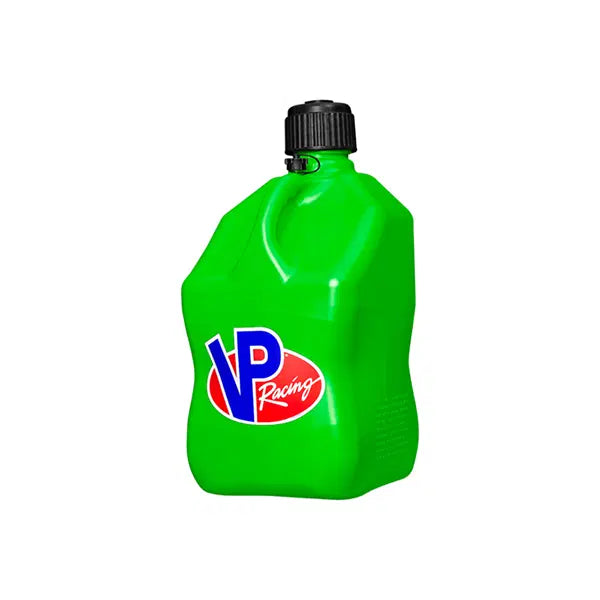 VP Racing Square Motorsport Container 20L for fuel storage, with a sturdy black plastic design and secure lid.