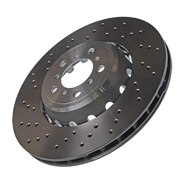 Pair of SHW OEM rear brake discs for BMW M3/M4 F80/F82/F83, 370mm vented brake discs with a clean metal finish.