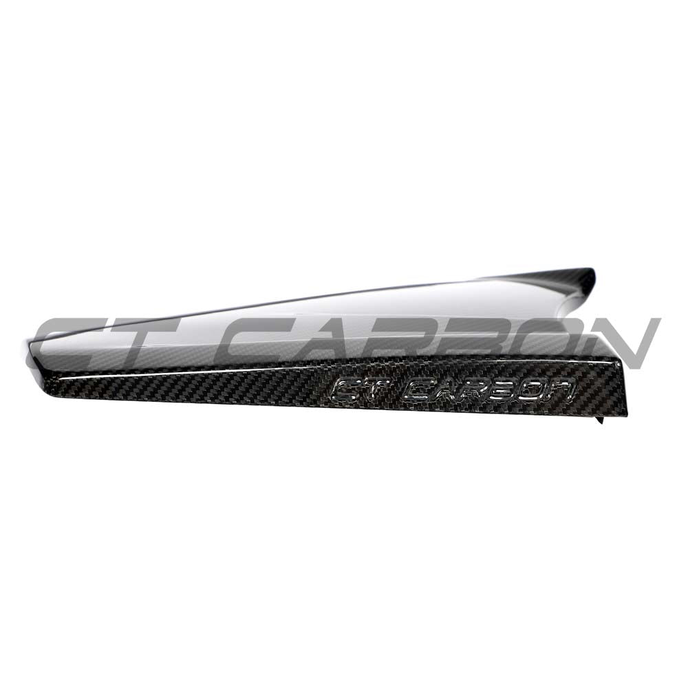 Lamborghini Revueltto carbon fibre door trim side skirts by CT Carbon, featuring sleek, textured carbon fibre finish and precise fit.