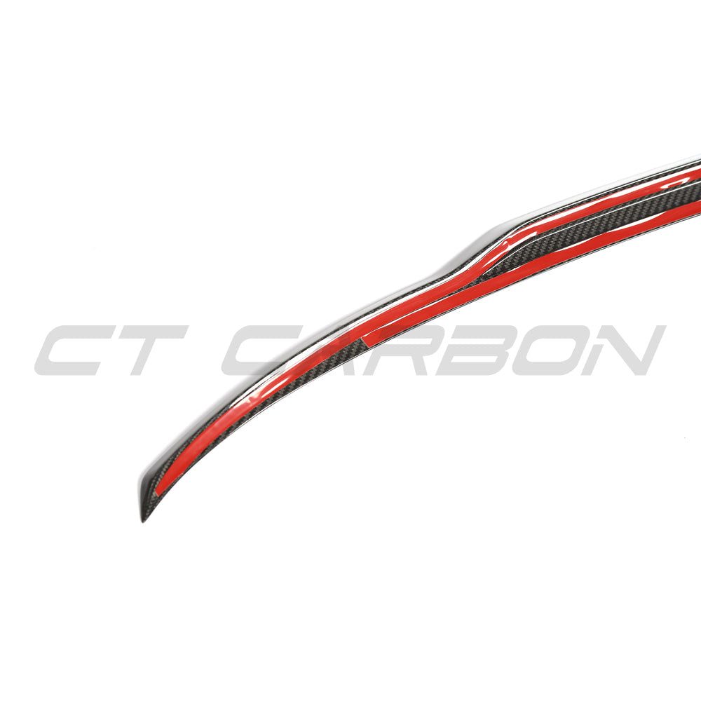 BMW X5/X5M F15/F85 2014-2018 CT Carbon middle spoiler, V2, made of carbon fiber, shown installed on vehicle.