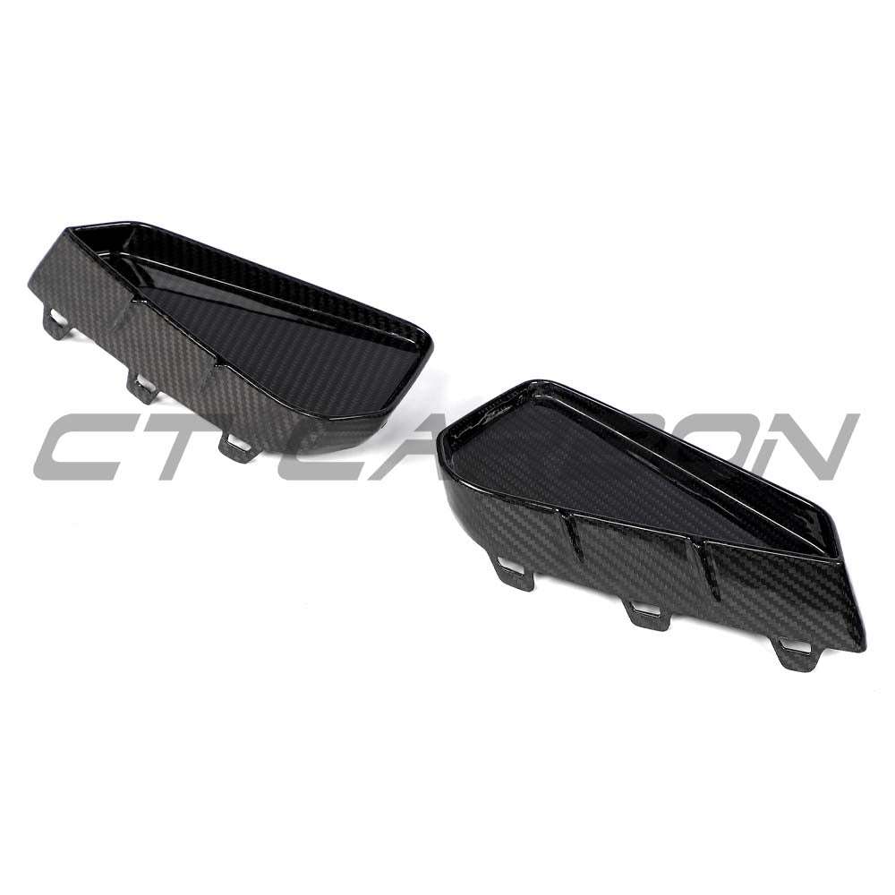 CT Carbon Audi RS3 8Y 2025+ carbon fibre rear reflector delete accessory showing sleek carbon fibre finish and precise fit.