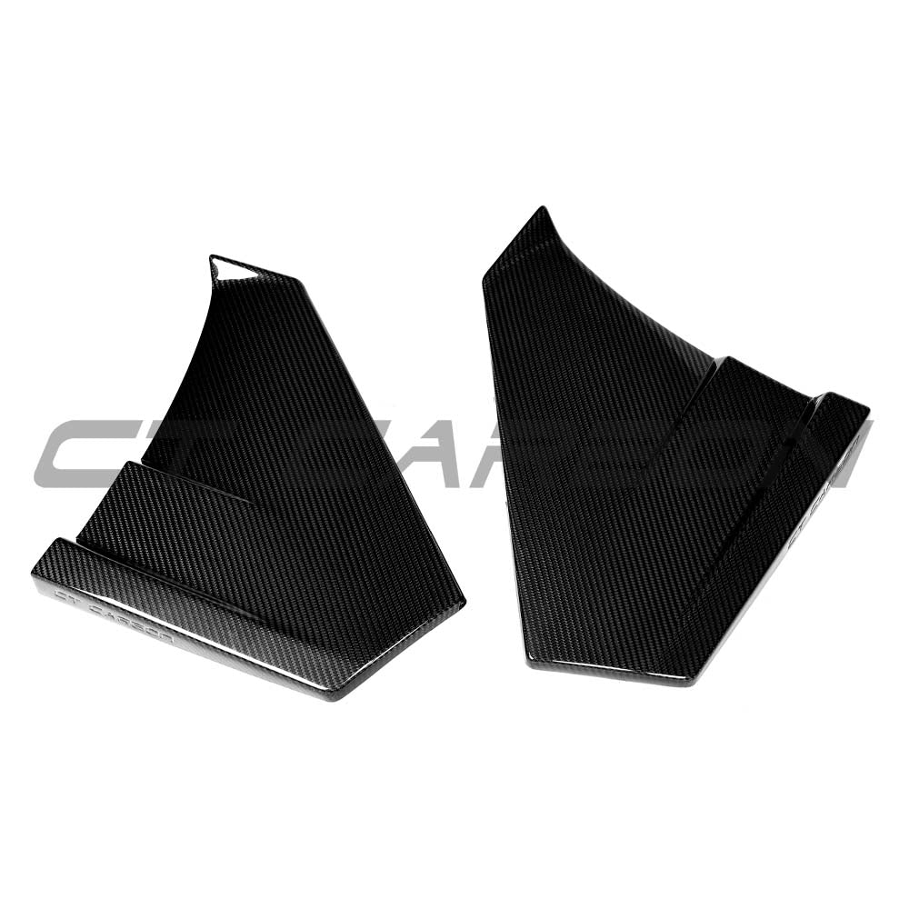 Lamborghini Revueltto carbon fibre side skirt trim by CT Carbon, showcasing sleek, textured car accessory with detailed weave pattern.