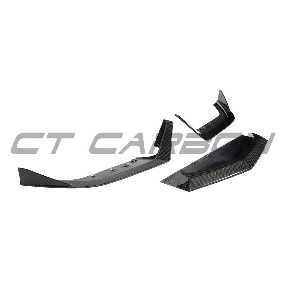 CT Carbon Lamborghini Revueltó carbon fibre front splitter showing sleek, aerodynamic design for enhanced vehicle performance.
