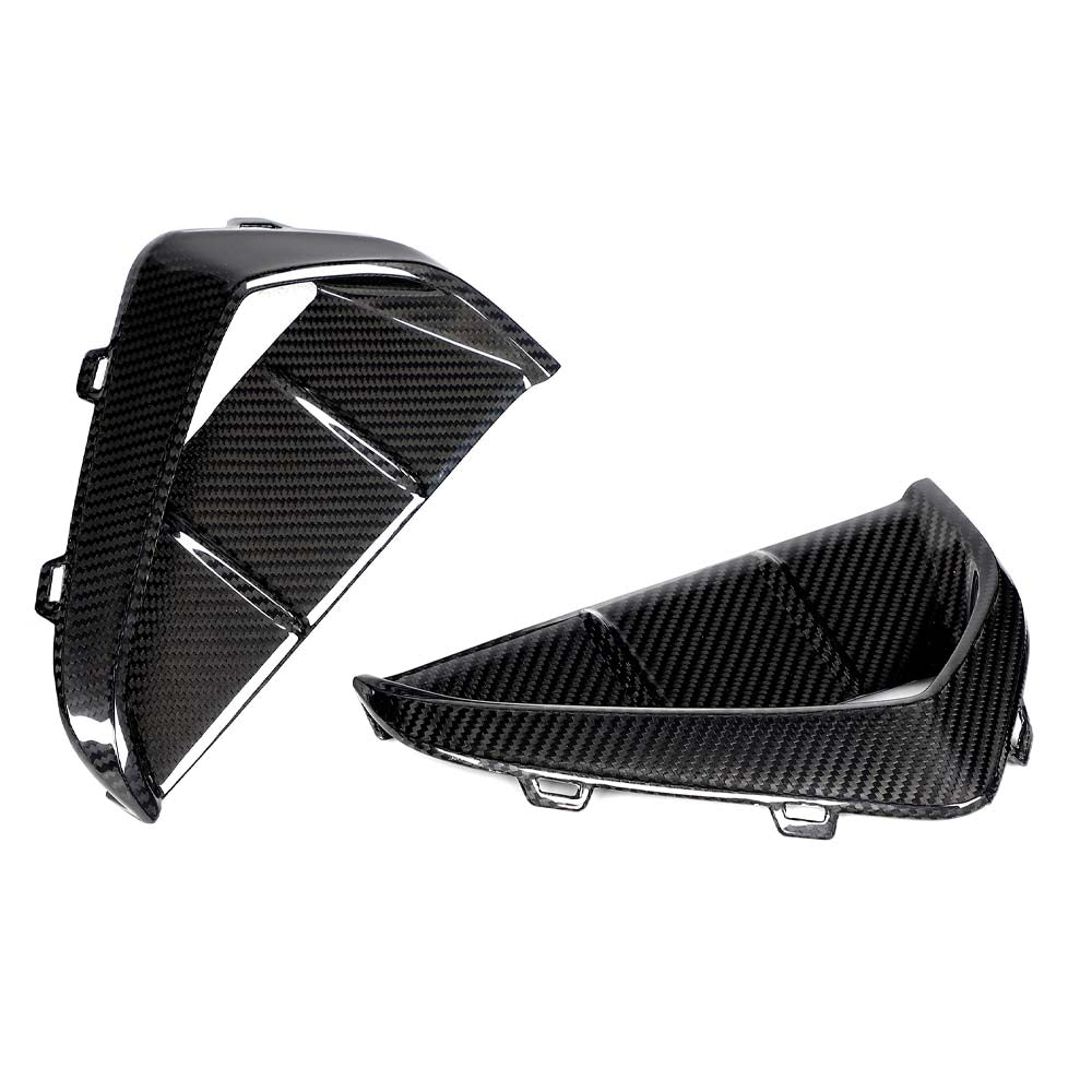 CT Carbon Audi RS3 8Y 2025+ carbon fiber front bumper vents, automotive accessories, sleek and aerodynamic design.