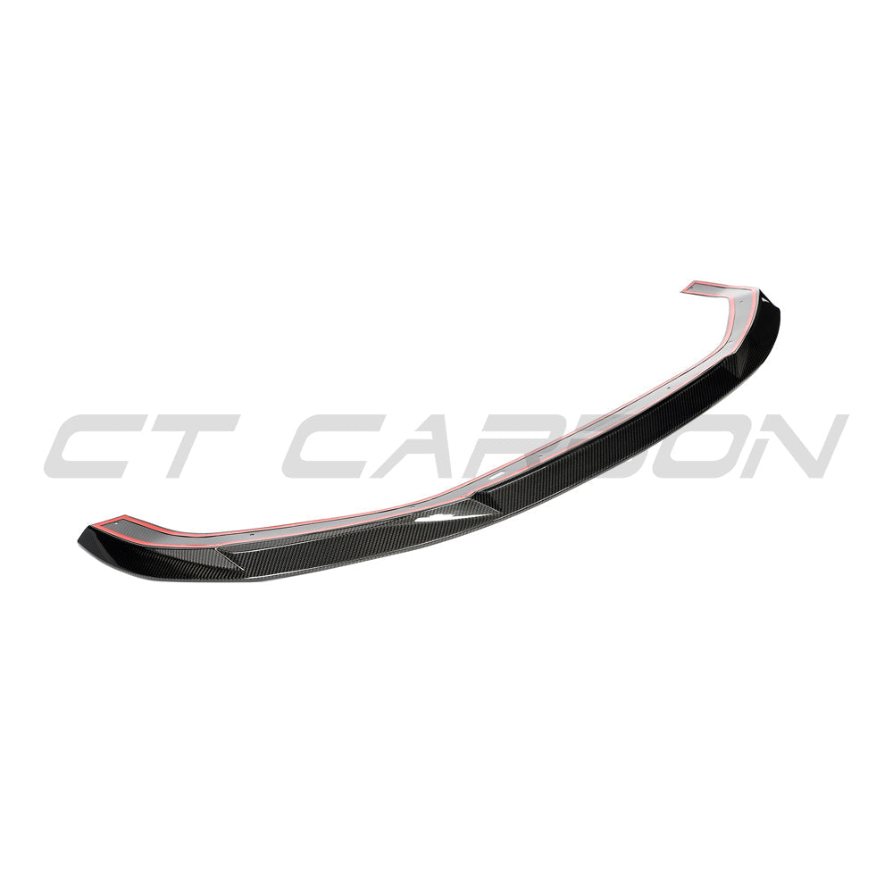 Audi RS3 8Y 2025+ carbon fibre splitter by CT Carbon, featuring sleek design and aerodynamic details for enhanced performance.