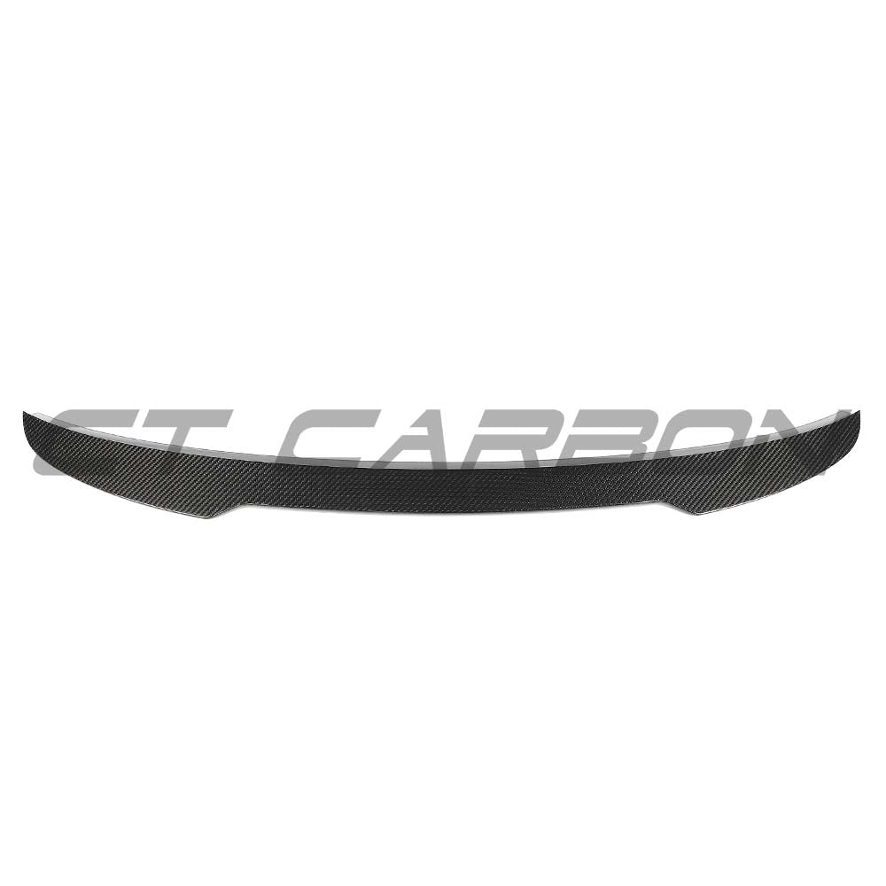 Carbon fiber spoiler for Audi A5/S5/RS5 B9.5 Sportback 2016-2024 by CT Carbon, showing sleek, aerodynamic design on the vehicle's rear.