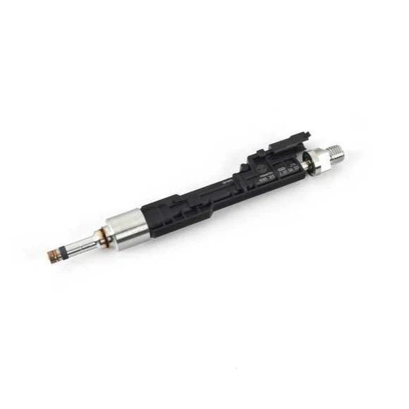 Genuine BMW N20 N26 N55 S55 fuel injector, showing detailed metal body and nozzle for engine fuel delivery.
