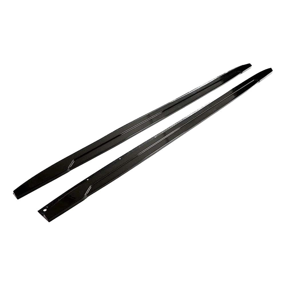 BMW X3 G01 G08 F97 IX3 dry carbon fiber side skirts by CT Carbon, showing sleek, textured lightweight side panel enhancements.