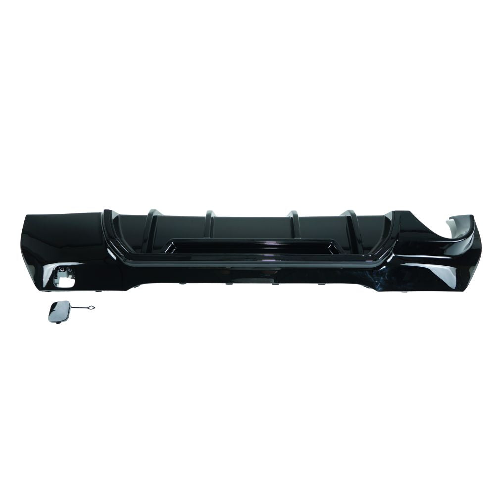BMW F40 1 Series 2019-2024 CT Carbon gloss black diffuser with single exit, designed for sporty styling and aerodynamic enhancement.
