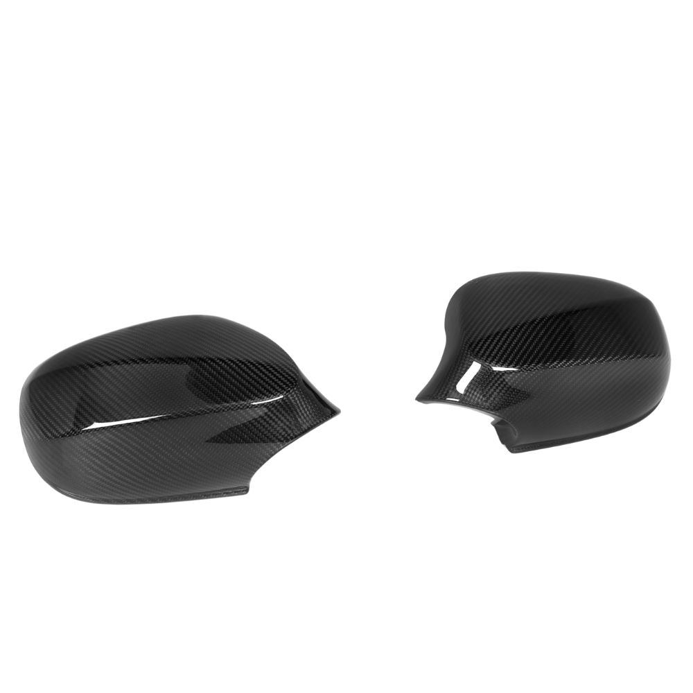 BMW 1 & 3 Series E82/E83/E87/E90/E91/E92/E93 2011-2013 LCI carbon fiber mirrors by CT Carbon, showing sleek, aerodynamic design