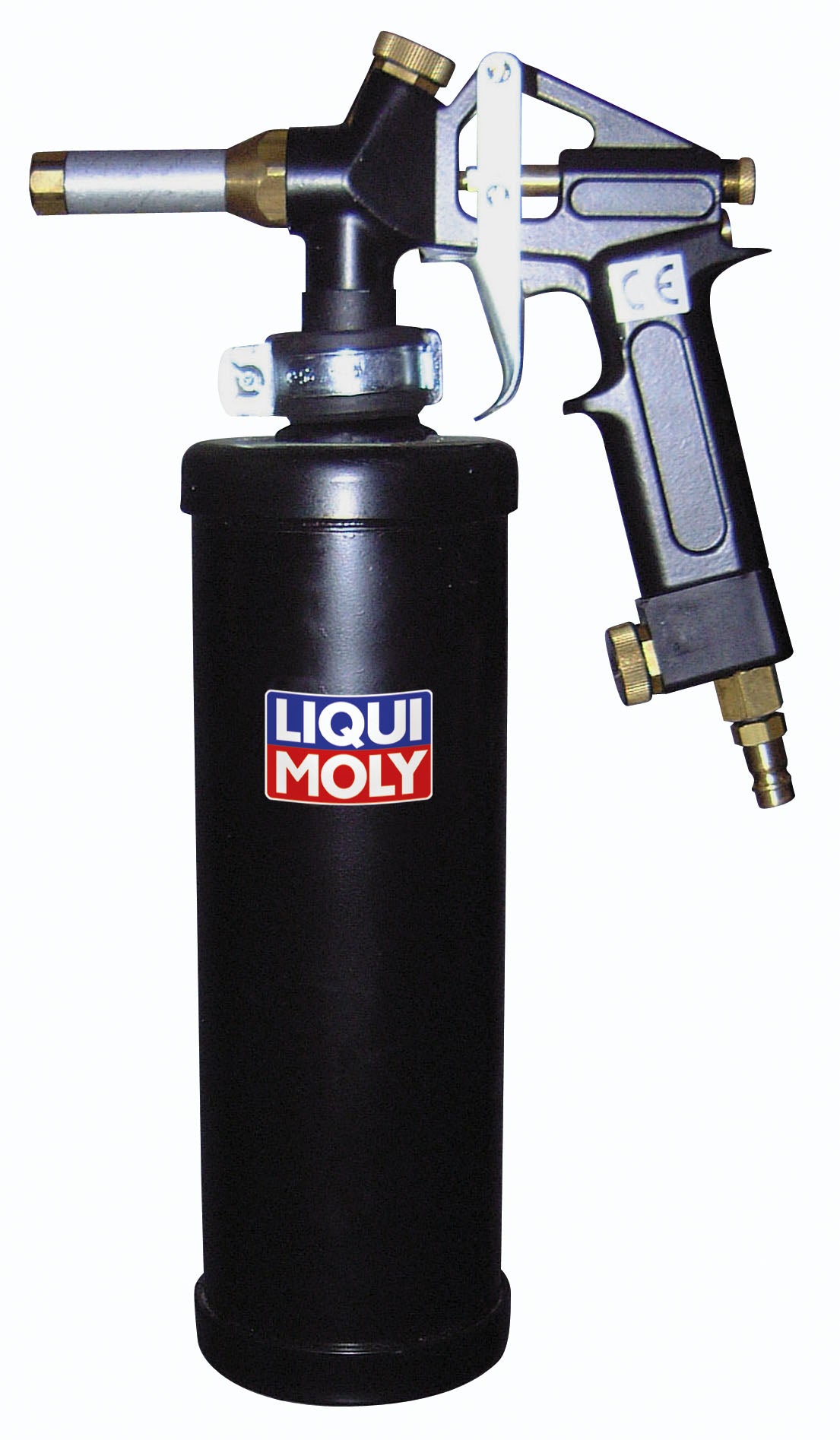 Liqui Moly compressed air can gun, a workshop tool used for cleaning and blowing dust from machinery and equipment.