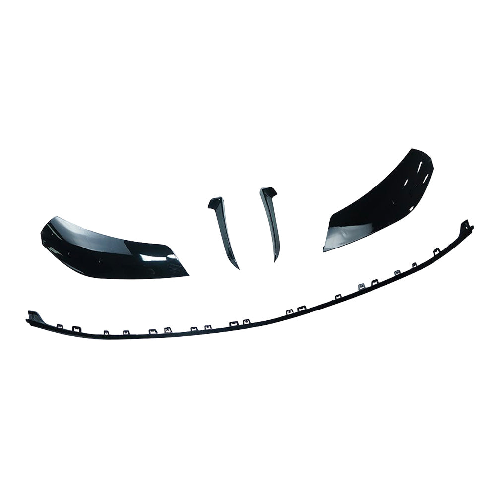 Mercedes W206 2021+ C-Class CT Carbon gloss black front splitter V2, showcasing its sleek aerodynamic design on the vehicle's front bumper.