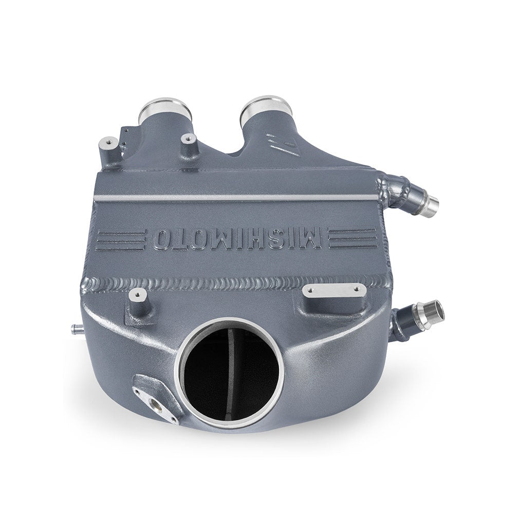MISHIMOTO performance air-to-water intercooler for BMW F8X M3 M4, color-matched, engine cooling system component.