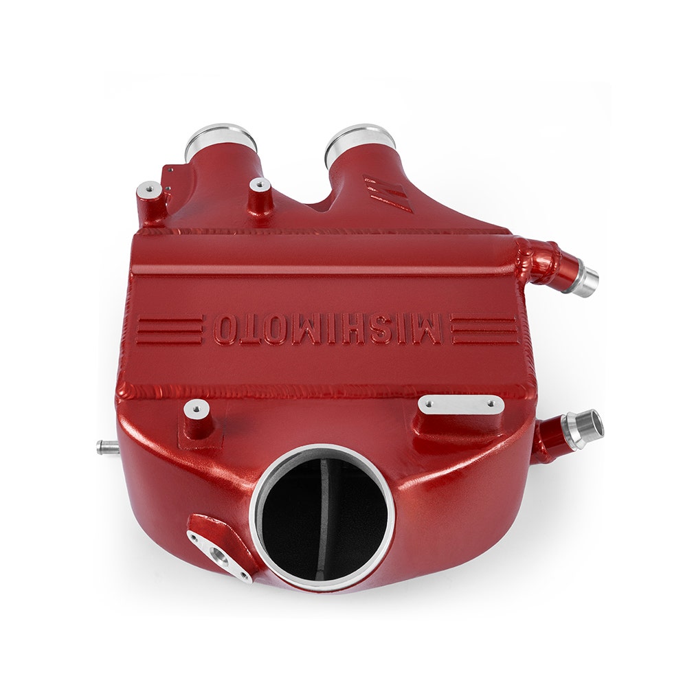 MISHIMOTO performance air-to-water intercooler for BMW F8X M3/M4 2015-2020, color-matched, engine cooling component.