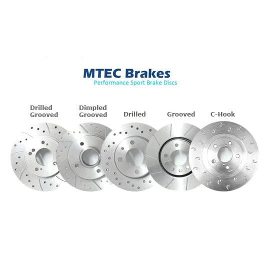 MTEC Performance front brake discs for Audi RS4 Quattro B6/B7, 365x34mm, showing the vented and drilled design.
