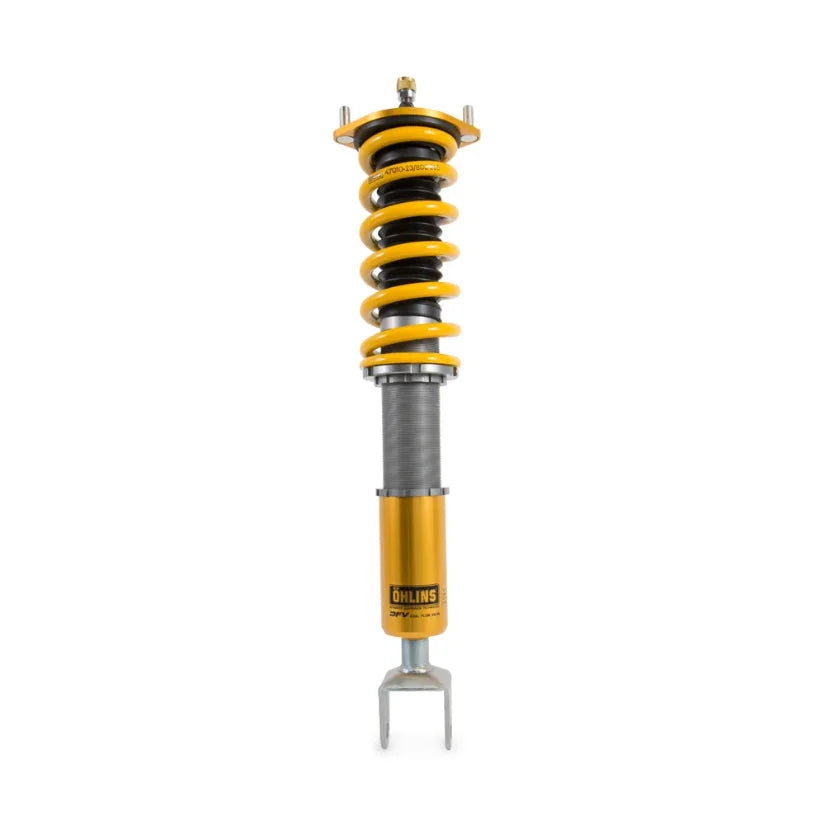 Ohlins Road & Track Coilovers DFV 1-way for Mitsubishi Lancer Evo 7-9, showing the coilover suspension with adjustable components.