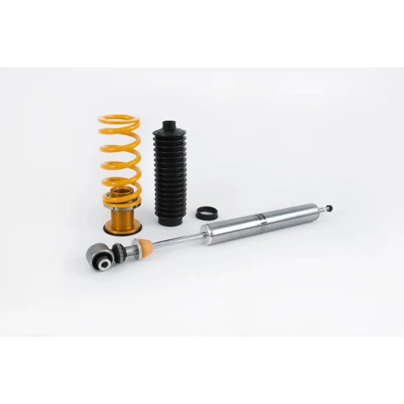 Ohlins Road & Track Coilovers DFV 1-way for Seat Leon Cupra 5F 2012-2020, TUV approved, showing the coilover suspension in detail.