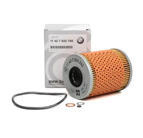 Genuine BMW E36, E46, E85, E86 oil filter 11427833769, durable replacement part for BMW engine oil filtration.