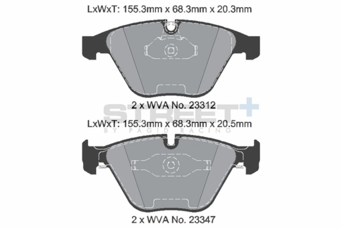 Pagid STREET+ T8023SP2001 front brake pad set for BMW E90 E92 E93 M3 and E82 1M