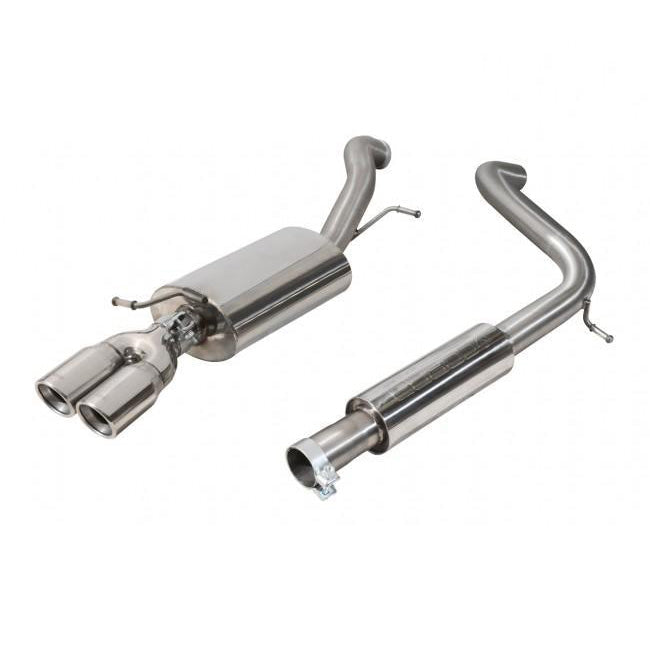 Cobra Sport VW Polo BlueGT 6C 1.4 TSI cat back performance exhaust, showing the stainless steel piping and muffler system.