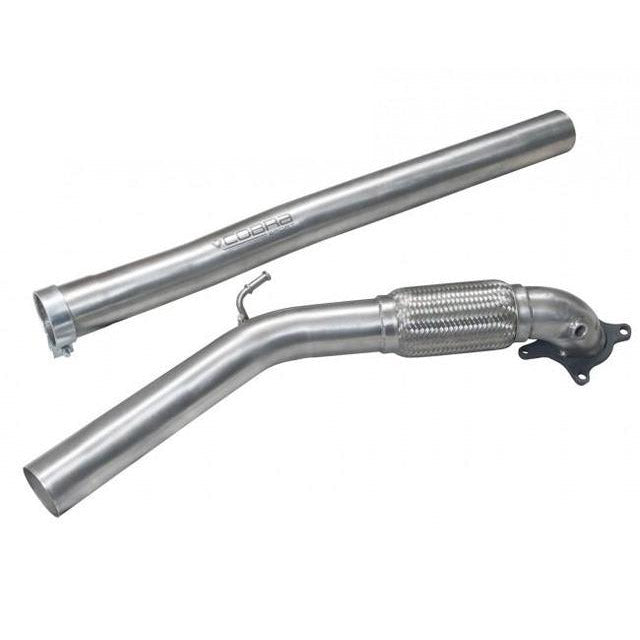 Cobra Sport VW Scirocco R 2.0 TSI downpipe, front de-cat exhaust pipe, performance upgrade part for 2009-2018 models
